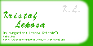 kristof leposa business card
